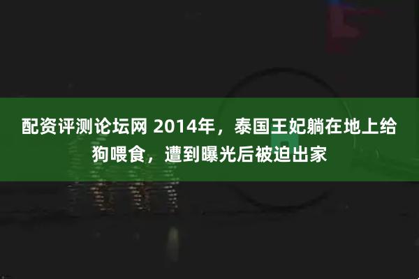 配资评测论坛网 2014年，泰国王妃躺在地上给狗喂食，遭到曝光后被迫出家